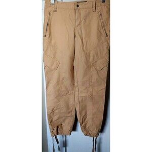 Lauren Ralph Lauren Cargo Khaki Safari Joggers size 8 Drawstring Ankles Cotton